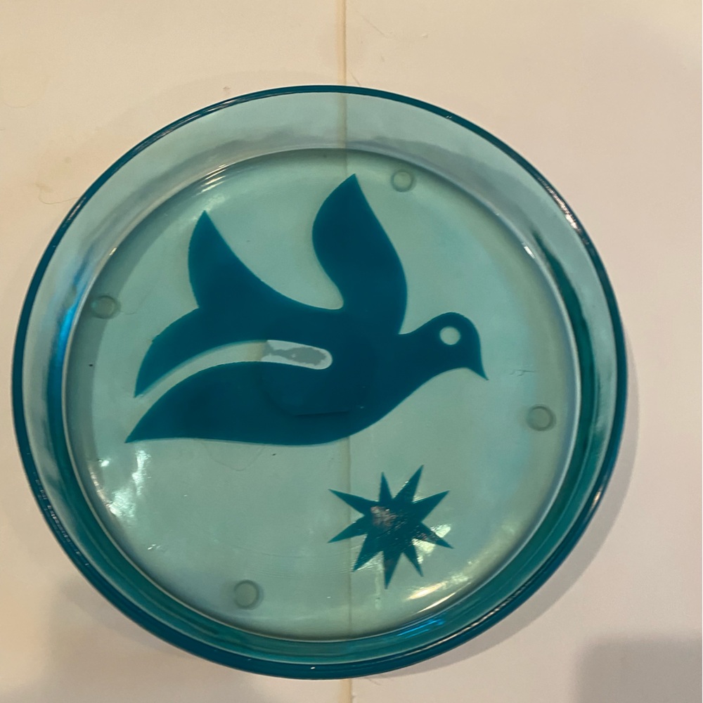 Jonathan Adler x Michaels collab collection 11" Blue Bird Art Glass Plate tray